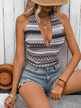 Load image into Gallery viewer, Geometric Halter Neck Cropped Tank