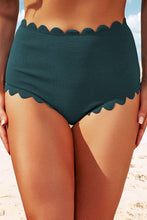 Load image into Gallery viewer, Scalloped Hem Textured Swim Bottoms