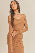 Load image into Gallery viewer, MABLE Button Detail Crop Top and Slit Midi Skirt Set