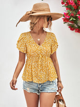 Load image into Gallery viewer, Floral Petal Sleeve Babydoll Top