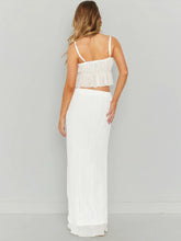 Load image into Gallery viewer, Square Neck Sleeveless Top and Ruched Skirt Set