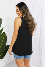 Load image into Gallery viewer, Blumin Apparel Chance of Sun Full Size Ribbed V-Neck Tank in Black