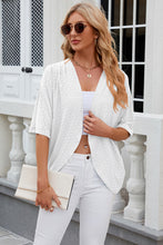 Load image into Gallery viewer, Eyelet Open Front Half Sleeve Cardigan