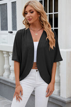 Load image into Gallery viewer, Eyelet Open Front Half Sleeve Cardigan