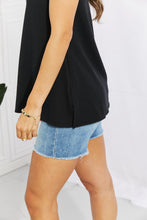 Load image into Gallery viewer, Blumin Apparel Chance of Sun Full Size Ribbed V-Neck Tank in Black