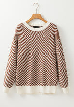 Load image into Gallery viewer, Striped Round Neck Long Sleeve Sweater