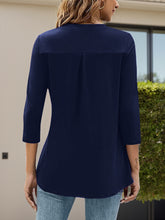 Load image into Gallery viewer, Notched Three-Quarter Sleeve T-Shirt