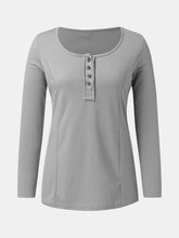 Load image into Gallery viewer, Full Size Scoop Neck Long Sleeve T-Shirt