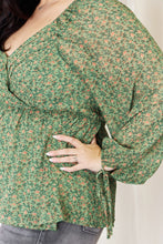 Load image into Gallery viewer, HEYSON Full Size Floral Surplice Peplum Blouse