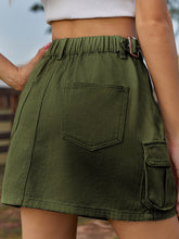 Load image into Gallery viewer, Adjustable Waist Denim Skirt with Pockets