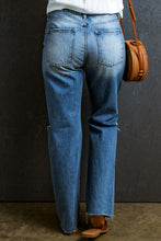 Load image into Gallery viewer, Distressed Raw Hem Jeans with Pockets