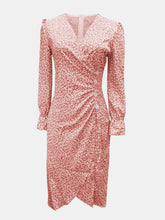 Load image into Gallery viewer, Full Size Printed Surplice Long Sleeve Midi Dress