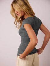 Load image into Gallery viewer, Scoop Neck Cap Sleeve T-Shirt