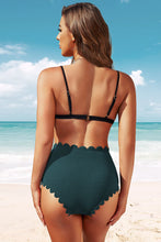 Load image into Gallery viewer, Scalloped Hem Textured Swim Bottoms