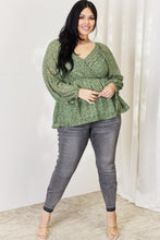 Load image into Gallery viewer, HEYSON Full Size Floral Surplice Peplum Blouse