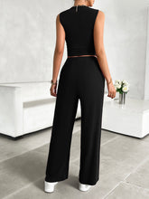 Load image into Gallery viewer, Mock Neck Sleeveless Top and Drawstring Pants Set