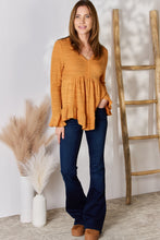 Load image into Gallery viewer, Hailey & Co Full Size V-Neck Flounce Sleeve Blouse
