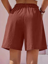 Load image into Gallery viewer, Full Size Pocketed Elastic Waist Shorts