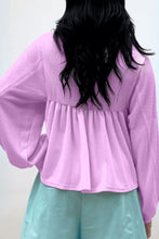 Load image into Gallery viewer, Corded Johnny Collar Long Sleeve Babydoll Blouse