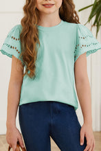 Load image into Gallery viewer, Round Neck Flutter Sleeve T-Shirt