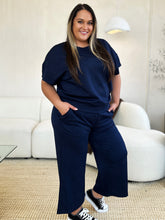 Load image into Gallery viewer, Double Take Full Size Texture Short Sleeve Top and Pants Set