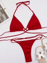 Load image into Gallery viewer, Halter Neck Crisscross Ribbed Bikini Set