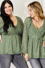 Load image into Gallery viewer, HEYSON Full Size Floral Surplice Peplum Blouse
