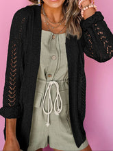 Load image into Gallery viewer, Openwork Open Front Long Sleeve Cardigan
