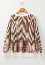 Load image into Gallery viewer, Striped Round Neck Long Sleeve Sweater