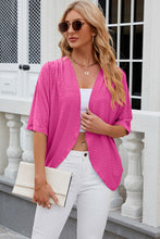Load image into Gallery viewer, Eyelet Open Front Half Sleeve Cardigan