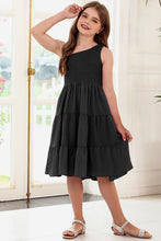 Load image into Gallery viewer, One-Shoulder Sleeveless Tiered Dress