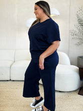 Load image into Gallery viewer, Double Take Full Size Texture Short Sleeve Top and Pants Set