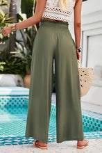 Load image into Gallery viewer, Smocked Wide Leg Pants with Pockets