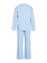 Load image into Gallery viewer, Collared Neck Long Sleeve Top and Drawstring Pants Set