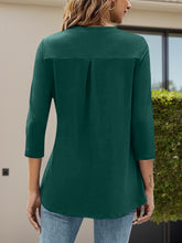Load image into Gallery viewer, Notched Three-Quarter Sleeve T-Shirt
