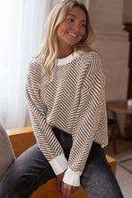 Load image into Gallery viewer, Striped Round Neck Long Sleeve Sweater