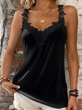 Load image into Gallery viewer, Full Size Lace Detail V-Neck Tank