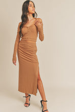 Load image into Gallery viewer, MABLE Button Detail Crop Top and Slit Midi Skirt Set