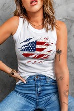 Load image into Gallery viewer, Full Size US Flag Graphic Round Neck Tank