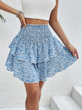 Load image into Gallery viewer, Smocked Layered Printed Mini Skirt