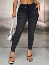 Load image into Gallery viewer, Asymmetric Waist Jeans with Pockets