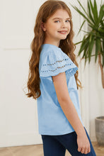 Load image into Gallery viewer, Round Neck Flutter Sleeve T-Shirt