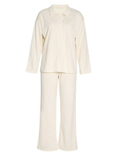Load image into Gallery viewer, Collared Neck Long Sleeve Top and Drawstring Pants Set