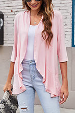 Load image into Gallery viewer, Open Front Three-Quarter Sleeve Cardigan