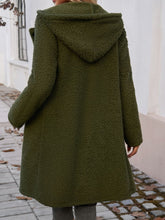 Load image into Gallery viewer, Devine Pocketed Long Sleeve Hooded Teddy Coat