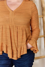 Load image into Gallery viewer, Hailey & Co Full Size V-Neck Flounce Sleeve Blouse