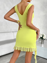 Load image into Gallery viewer, Ruffled V-Neck Sleeveless Mini Dress