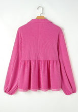 Load image into Gallery viewer, Corded Johnny Collar Long Sleeve Babydoll Blouse