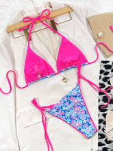 Load image into Gallery viewer, Floral Halter Neck Tie Side Bikini Set