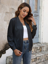 Load image into Gallery viewer, Eyelet Baseball Collar Zip Up Jacket